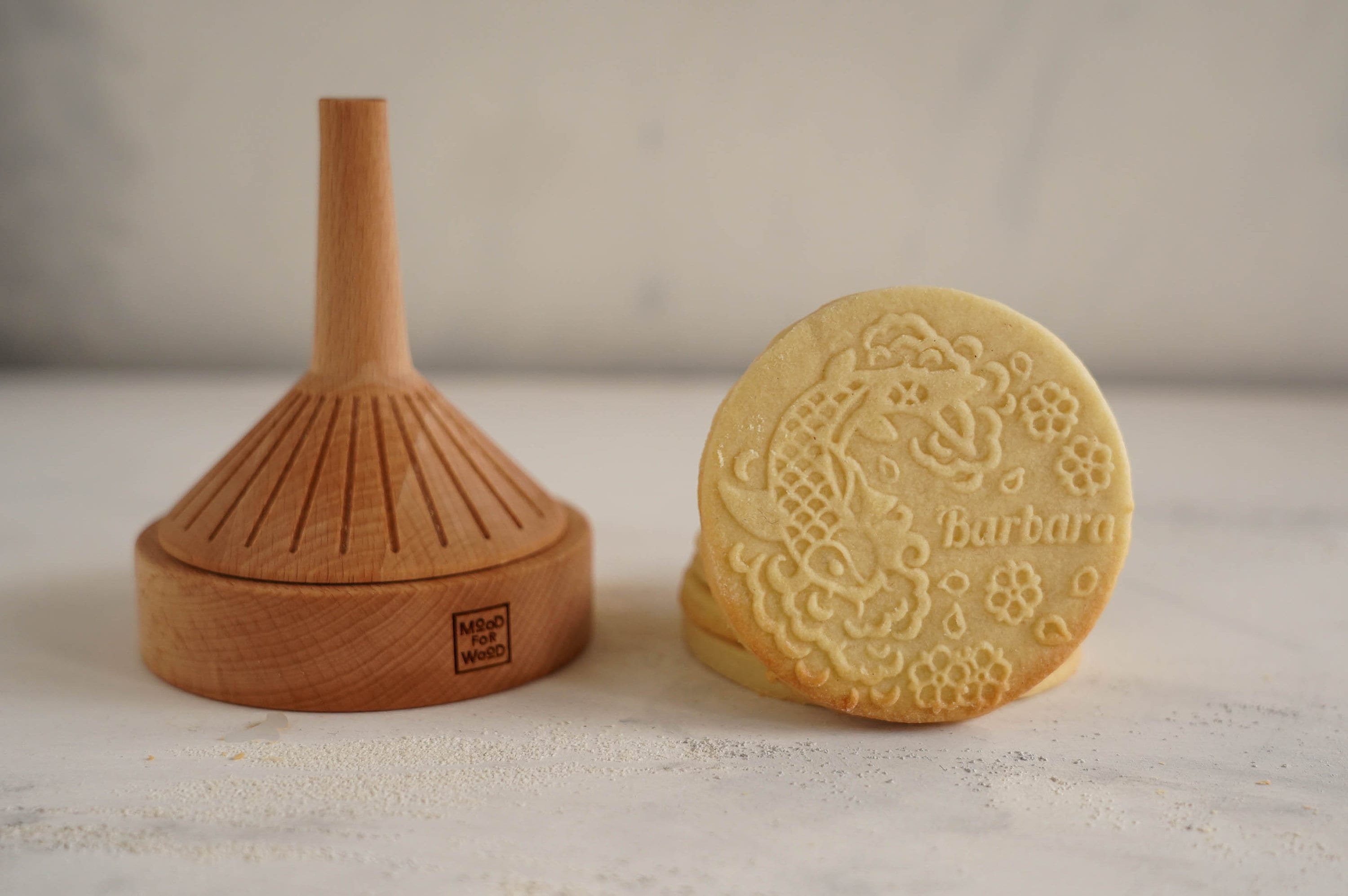 BIG STAMP for personalized cookies - Japanese style inspired - 4 inch diameter - wooden cookie stamp - laser engraved - personalized
