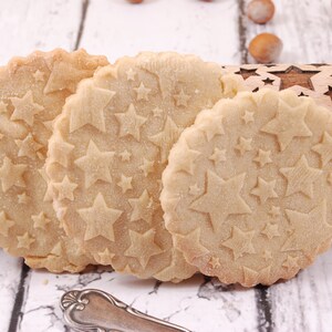 STARS MINI embossing rolling pin for cookies, laser engraved, solid wood, perfect Christmas gift, Mothers Day gift, sky, heaven, Christmas image 2