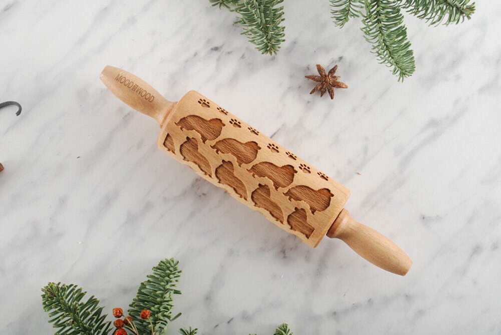 Collie Rough - Mini Rouleau à Pâtisserie en Gaufrage Pour Biscuits, Biscuits Relief, Noel, Fête Des