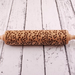 MUSIC embossed, engraved rolling pin for cookies image 2