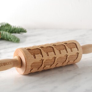 SHEEP MINI embossing rolling pin for cookies, laser engraved, solid wood, perfect Christmas gift, Mothers Day gift, animal lover, breed image 2