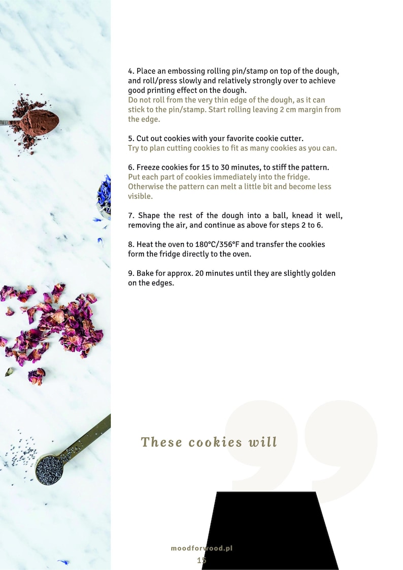 Rodillo de cocina con grabado floral: Rodillo para galletas folclórico, regalo para la familia polaca. imagen 20