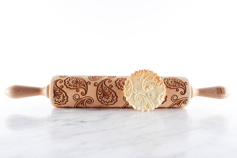 PAISLEY Embossed Engraved Rolling Pin for Cookies Perfect Etsy