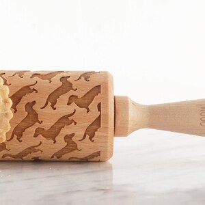 BASSOTTO LISCIO – mattarello per goffratura per biscotti, idea regalo perfetta, regalo di Natale, regalo per la festa della mamma, legno massello