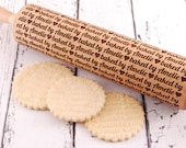 BAKED BY... (horizontal style) - personalized embossing rolling pin for cookies, embossed biscuits, Christmas gift, Mother’s Day gift