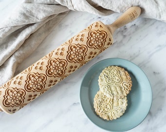 ALHAMBRA – embossing rolling pin for cookies, embossed biscuits, laser engraved roller, Mother’s Day gift, Christmas gift, Spanish, Granada