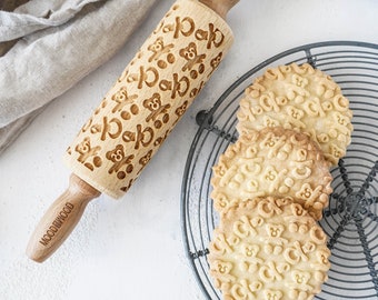 BABY – mini embossing rolling pin for cookies, laser engraved, perfect Christmas gift, Mother’s Day present, baby shower, teddy bear