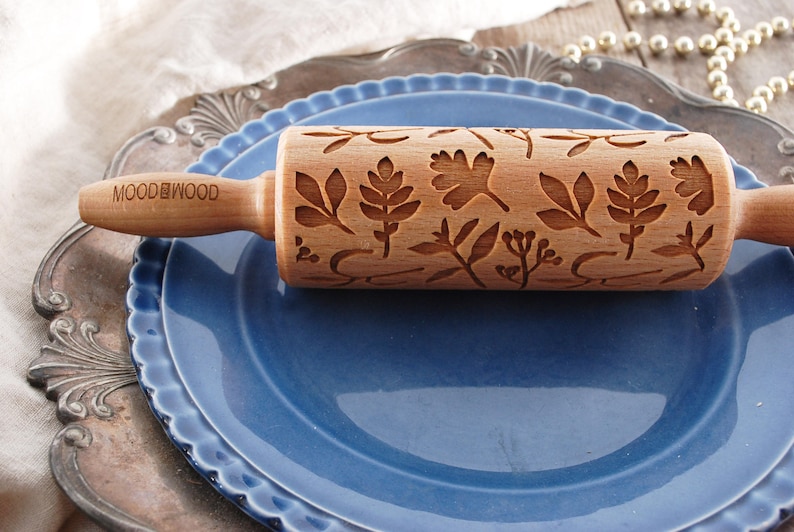 HERBS MINI Embossed Engraved Rolling Pin for Cookies Etsy