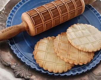 CHOCOLATE BAR - MINI embossing rolling pin for cookies, embossed biscuits, Christmas, Mother’s Day, laser engraved, solid wood