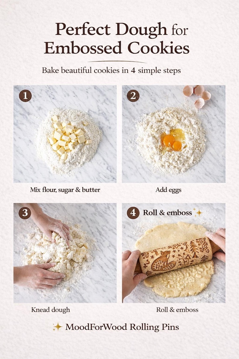 Rodillo de cocina con grabado floral: Rodillo para galletas folclórico, regalo para la familia polaca. imagen 12