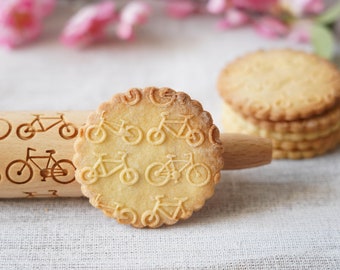 VELOS - MINI rouleau à pâtisserie en relief pour biscuits, biscuits, cadeau parfait, floral, bio, naturel, idée cadeau Noël, cadeau fête des mères