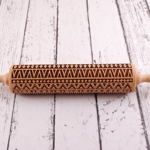 Ethnic pattern embossed pin – eco-friendly kitchen accessory for festive family baking