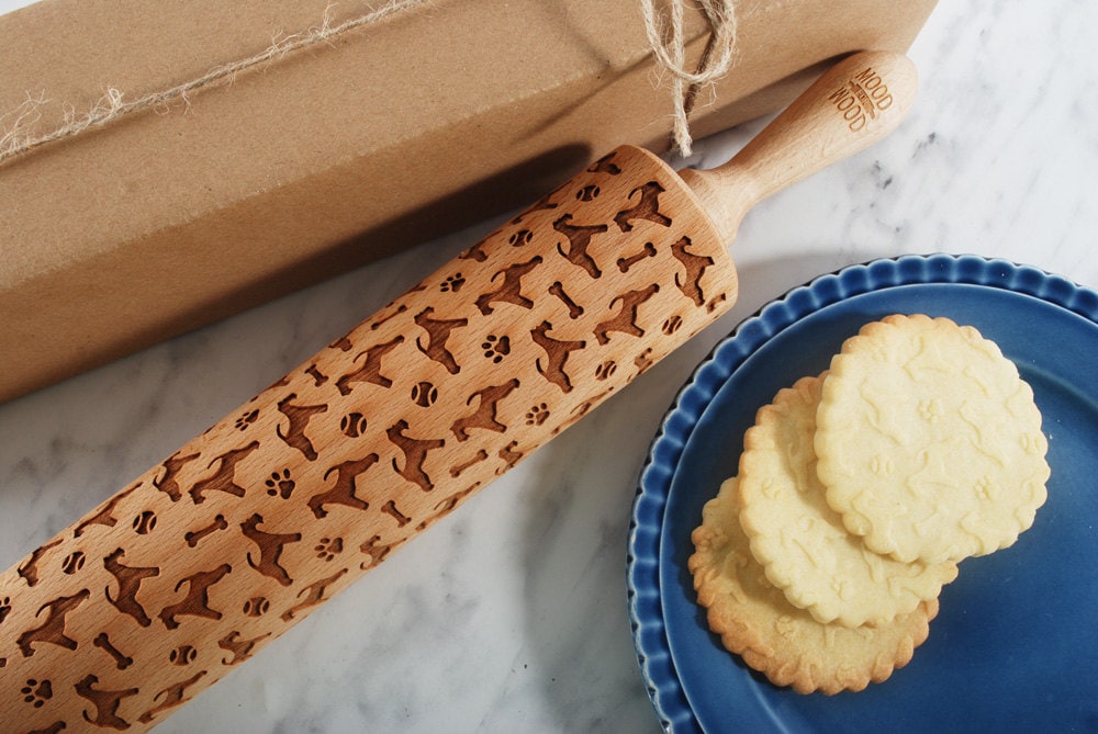 Foxterrier | avec Gadgets - Rouleau à Pâtisserie Gaufrage Pour Biscuits, Biscuits en Relief, Cadeau 