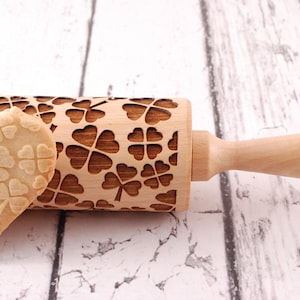 LUCKY YOU - embossing rolling pin for cookies, laser engraved, solid wood, perfect Christmas gift, Mother’s Day, Saint Patrick Day, Ireland