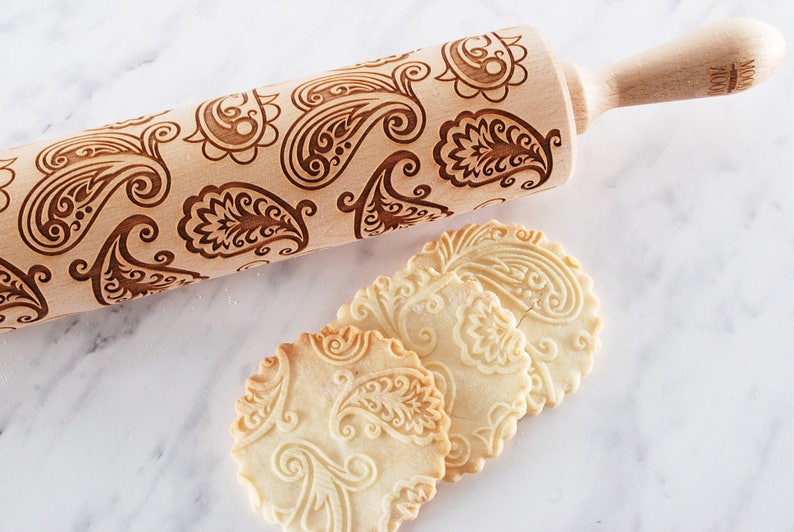 PAISLEY Embossed Engraved Rolling Pin for Cookies Perfect Etsy