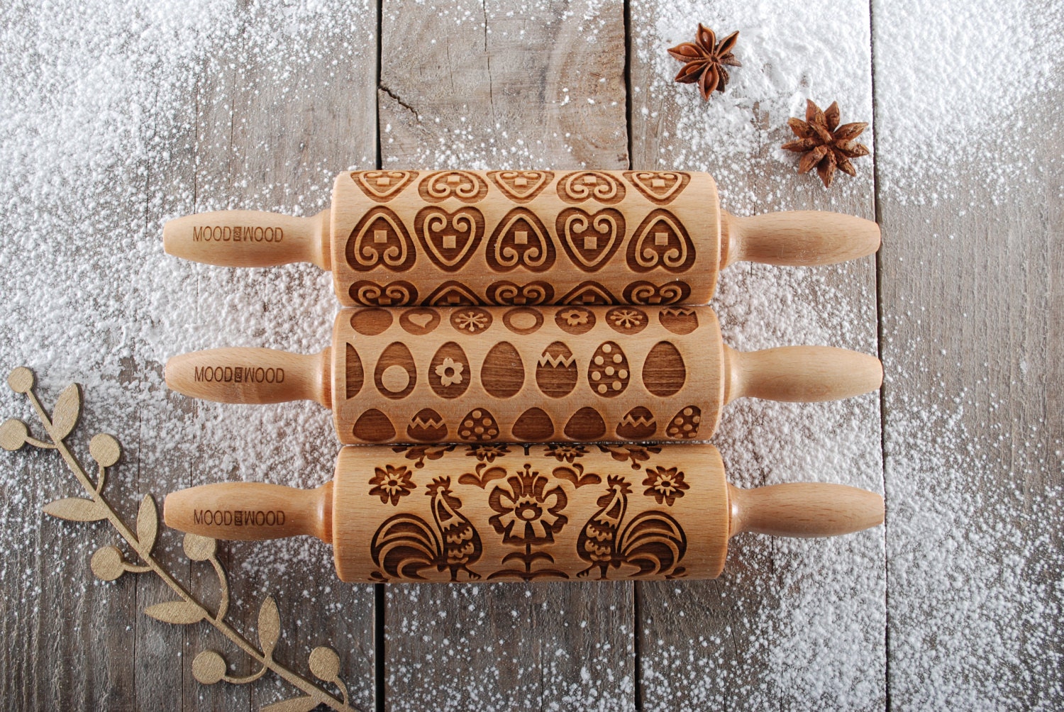 Easter Mix -Ensemble de 3 Épingles à Roulement Gaufrage Mini Pour Les Biscuits, Biscuits en Relief, 