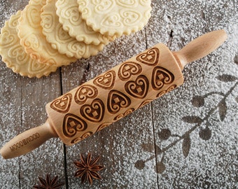 LICITAR (Croatian Heart) - MINI embossed, engraved rolling pin for cookies - perfect Mother's Day idea - gift