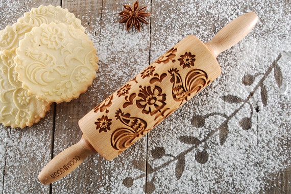 DIA de los MUERTOS - MINI embossing rolling pin for cookies, embossed  biscuits, wooden Christmas present, Halloween gift