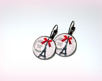 boucles d'oreilles rondes Paris Tour Eiffel