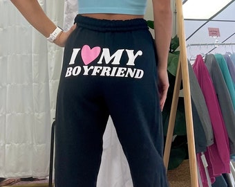 I Love My Boyfriend Sweatpants, I Heart My BF Sweats, Trendy Sweats with Pockets