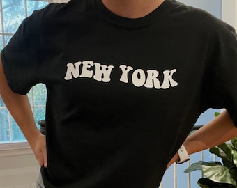 Black Retro New York Tee | Comfort Colors T-Shirt | NYC |