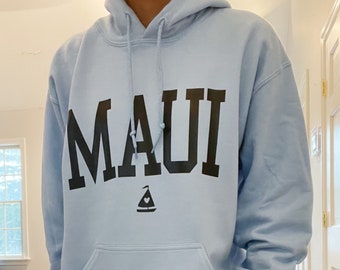 Light Blue MAUI Hoodie | Customizable Sailboat Hoodie