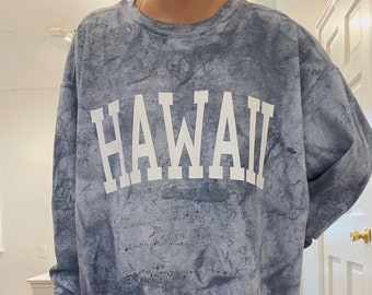 Tie Dye HAWAII Crewneck Sweatshirt 