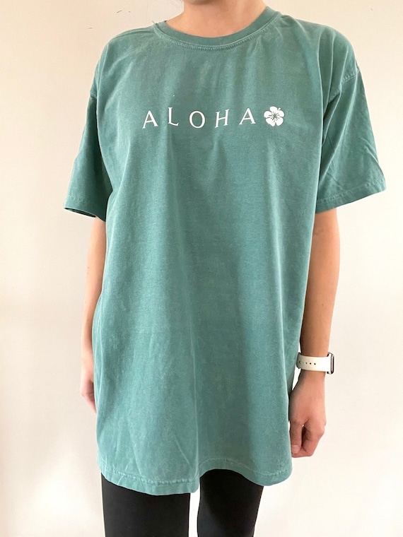 SSLR Women's Floral V-Neck Short Sleeve Top - Hawaiian Casual T-Shirt, Grey Green, Medium - View #7