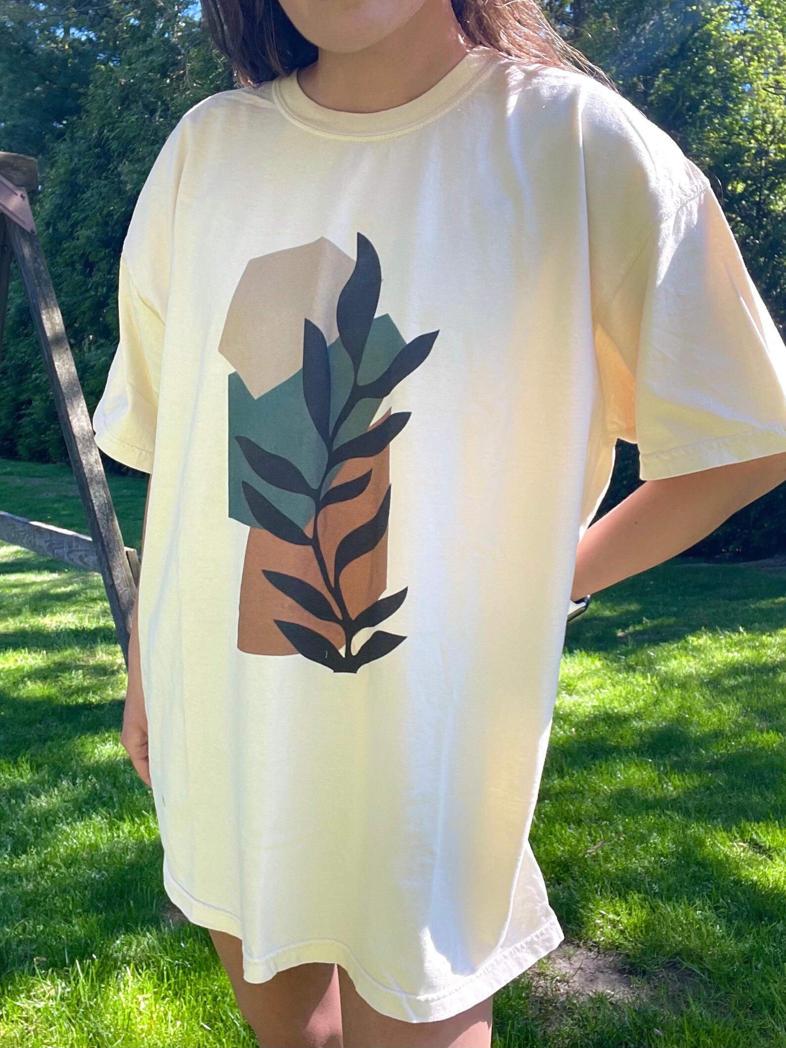 Boho Abstract Palm Tee Ivory Comfort Colors T-shirt - Etsy