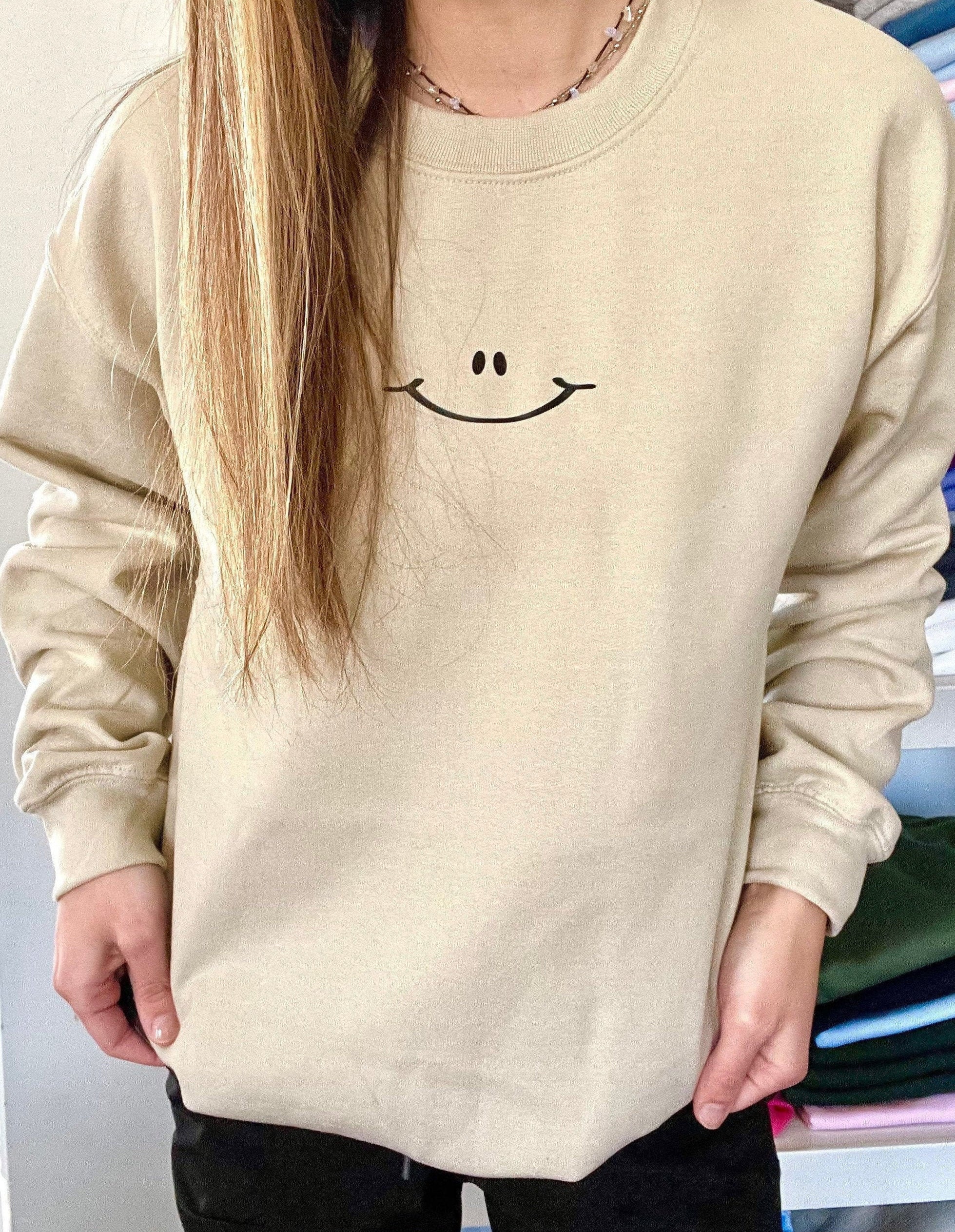 [GRAVER]★ODDSMILE SUN SMILE SWEATSHIRT Graver of Anaheim Black Unisex Drawing Dot Smiley Face