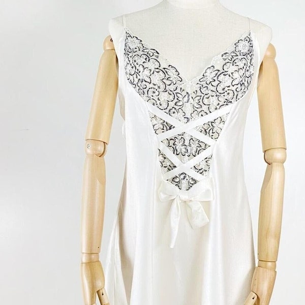 White Slip Dress Lace Etsy