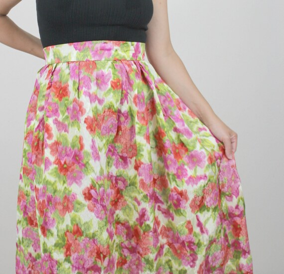 pink floral maxi skirt