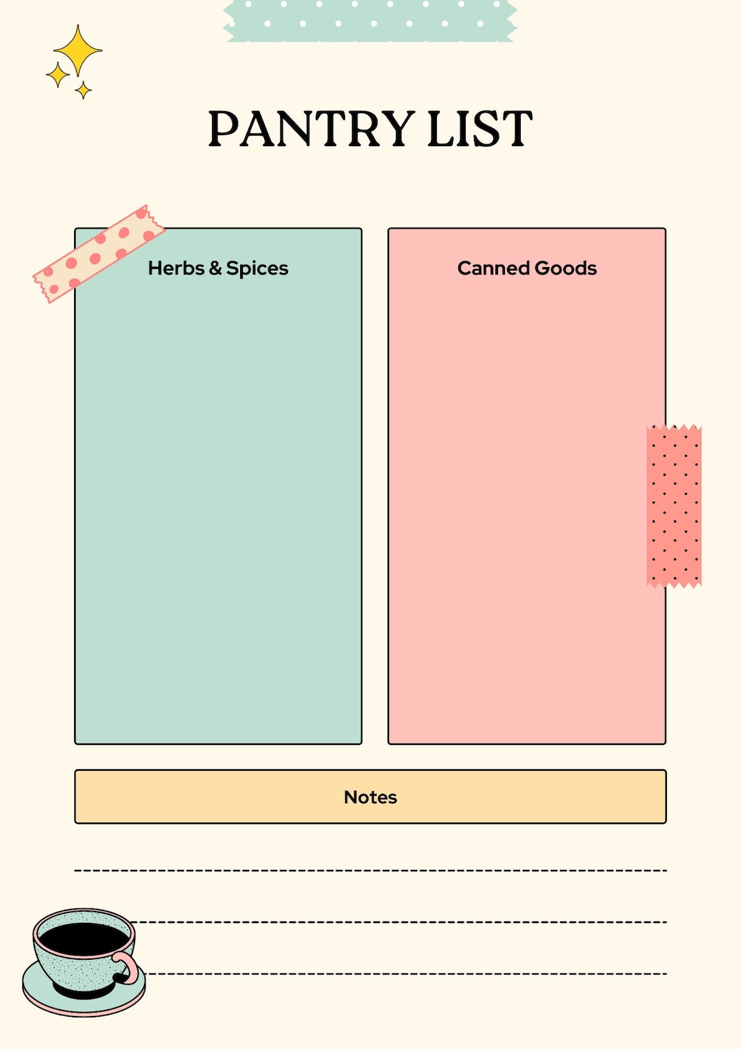 Printable Pantry List - Etsy