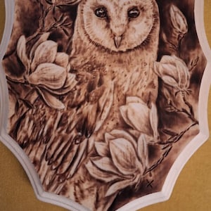 Owl wood burning