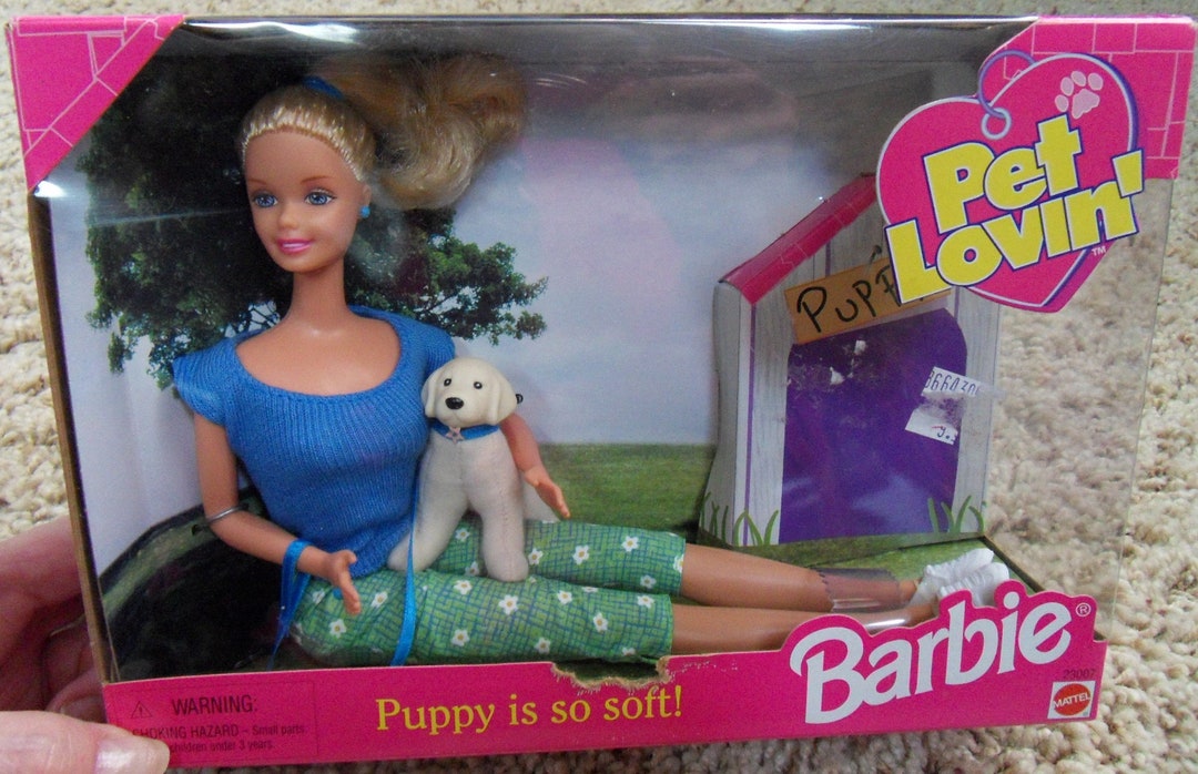 1998 Pet Lovin' Barbie With Puppy Dog NOS Orig Pkg 23007 NRFB Etsy