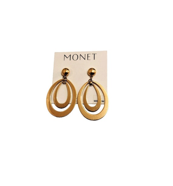 Monet Oval Ring Hoops Pierced Post or Clip On Earr