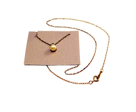 Avon Single Pearl Necklace Gold Tone Vintage 18 I… - image 3