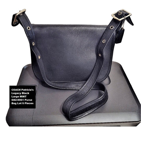 Vintage COACH Black Leather Crossbody Shoulder Bag Clasp Closure EUC USA  MADE