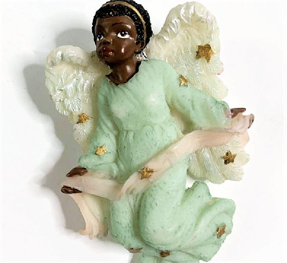 Ganz White Winged Angel Pin Brooch Vintage Africa… - image 9