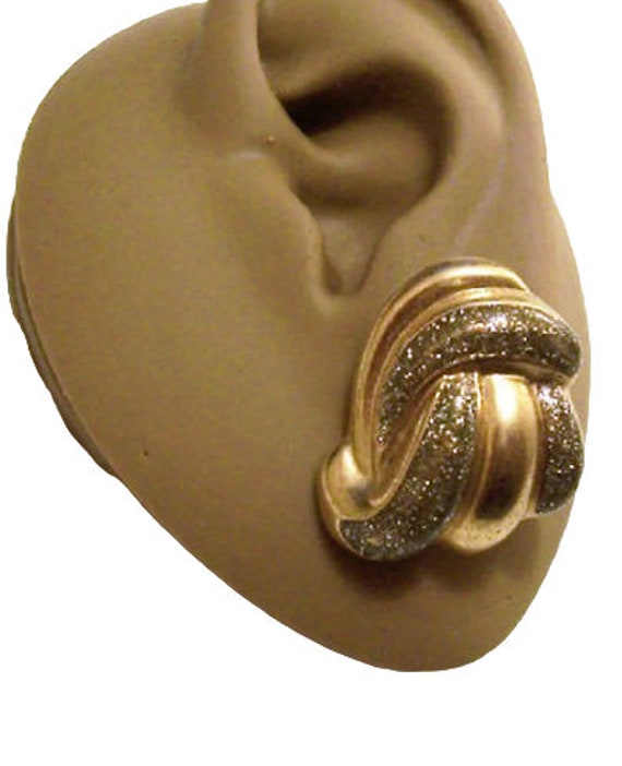 Avon Glitter Swirl Tubes Pierced Stud Earrings Go… - image 5
