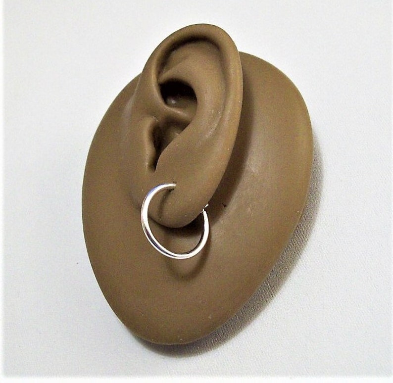 Thin Small Tube 17mm Hoops Clip On Earrings Silver Plated Etsy