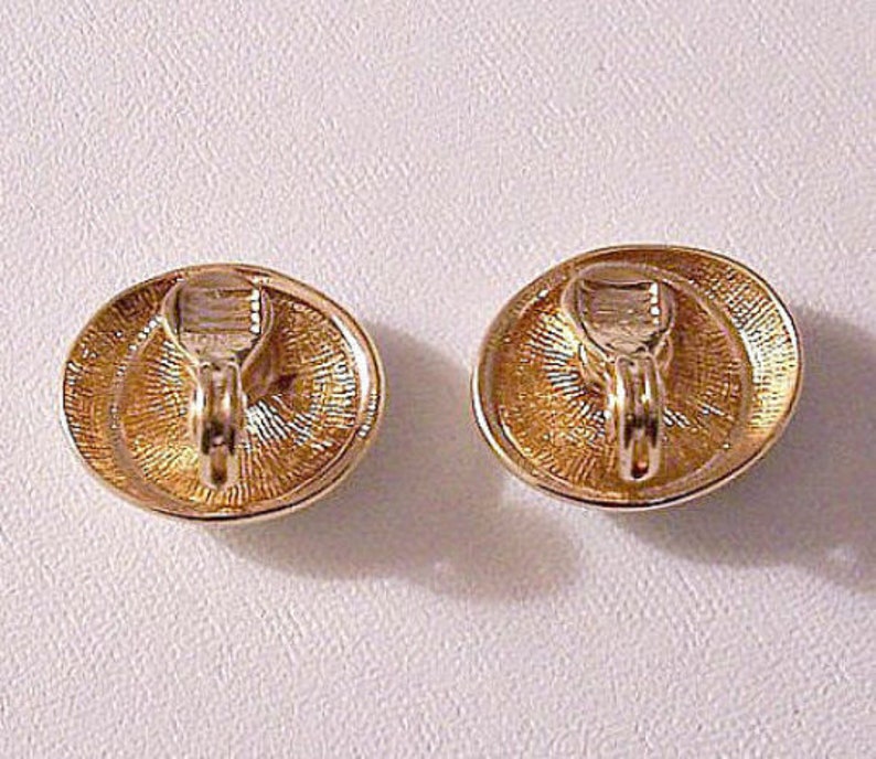 Monet Beige Discs Clip on Earrings Gold Tone Vintage Oval | Etsy