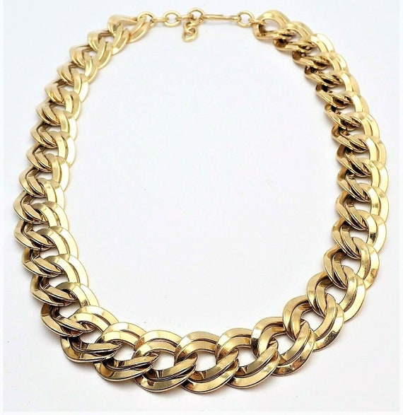 ネックレス・ペンダント VINTAGE HOLLYWOOD Bold Link Chain Necklace BMH1312 Monet Double Layered Necklace Chain Link Gold Tone Vintage