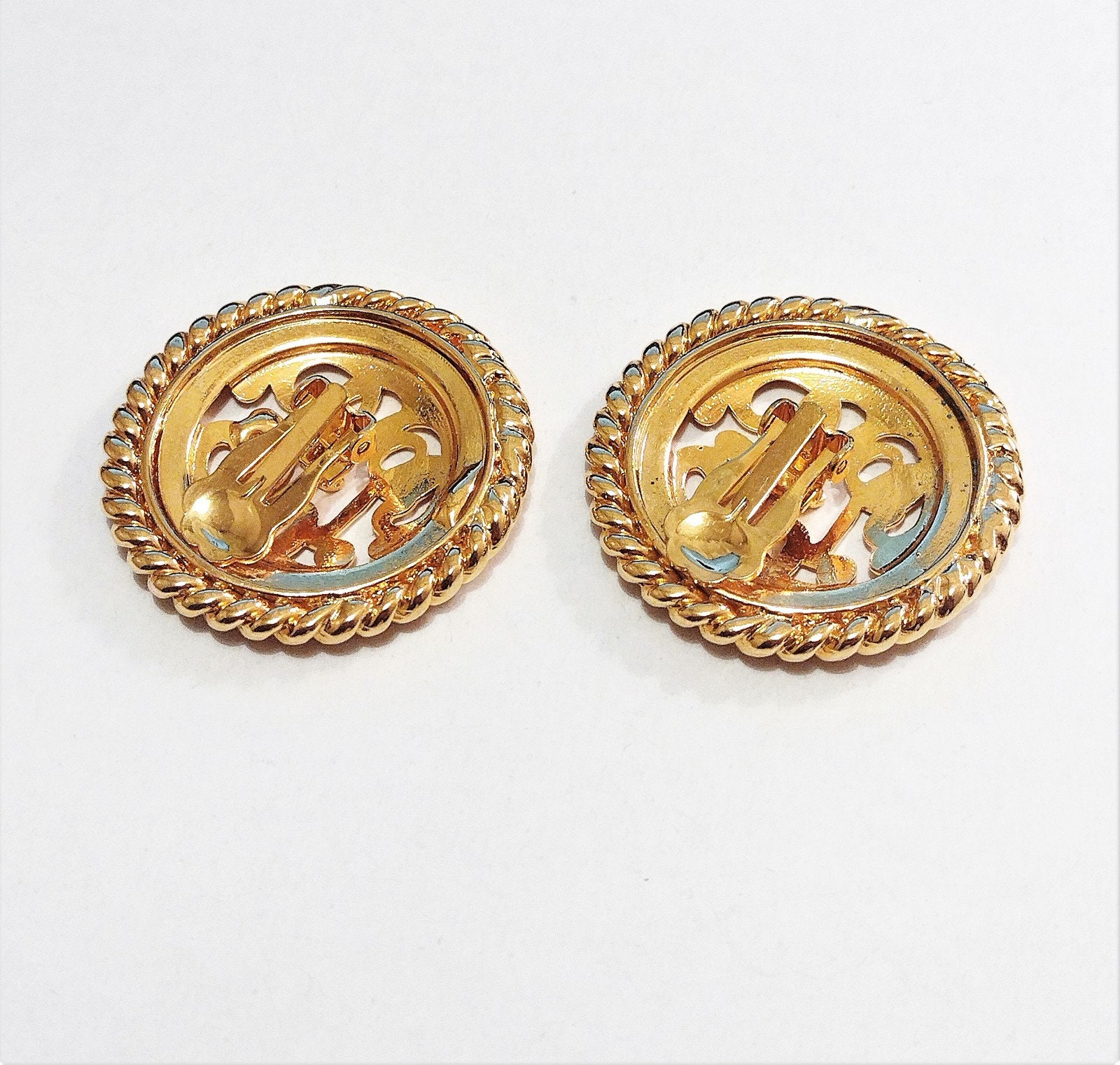 Premier Designs Filigree Script Discs Clip on Earrings Gold - Etsy