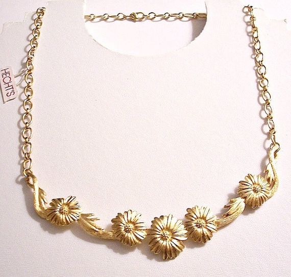 Gold Ton Acryl Blume Kette Halskette