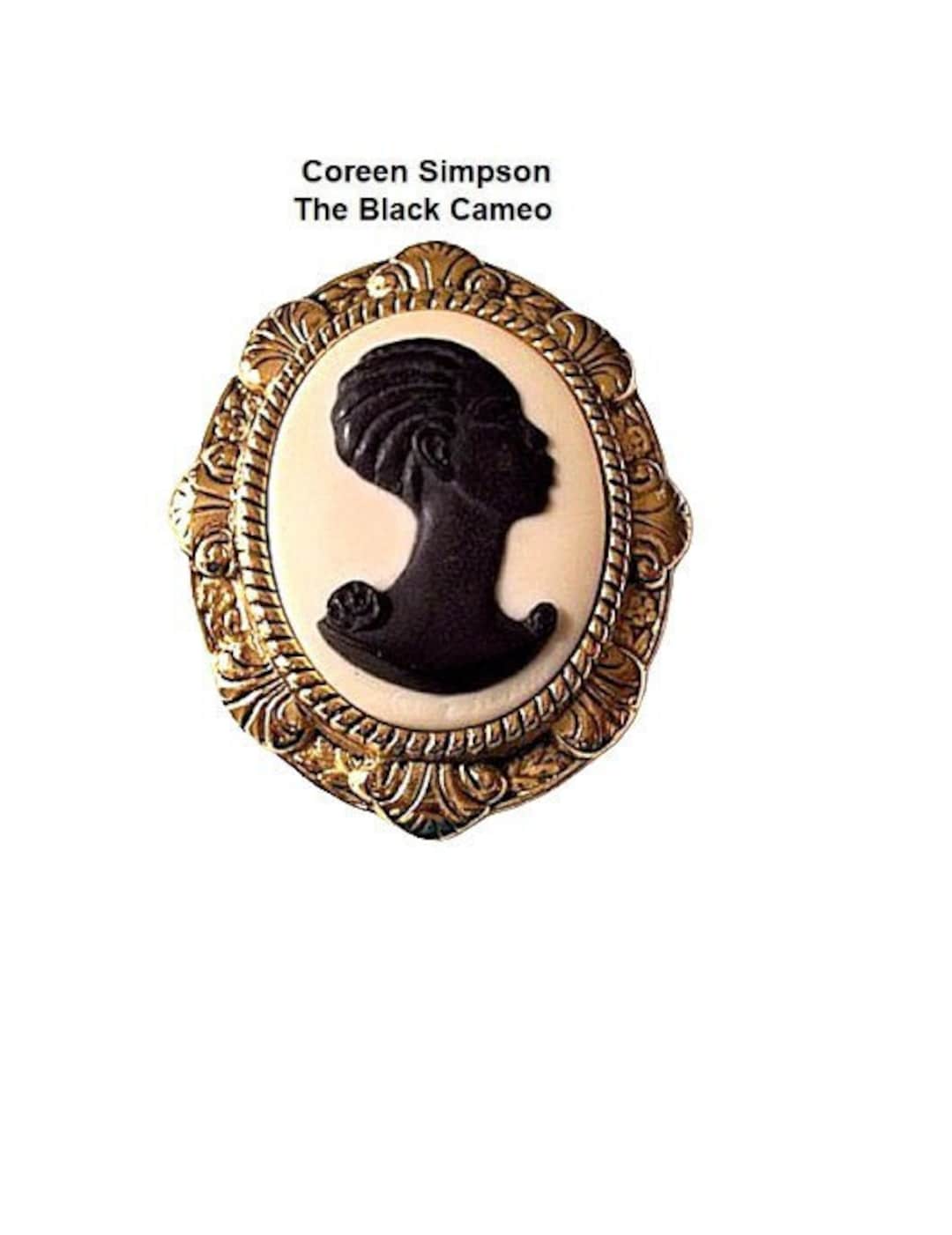 Coreen Simpson Autographed Pin Brooch Pendant Necklace Gold