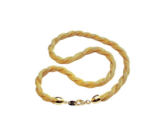 Avon Mesh Rope Necklace Choker Gold Tone Twisted 19 Inches | Etsy