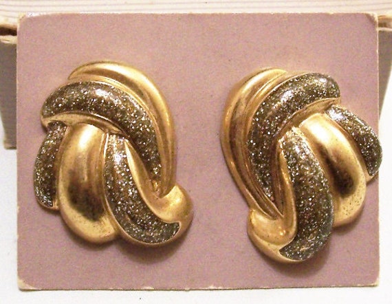 Avon Glitter Swirl Tubes Pierced Stud Earrings Go… - image 10