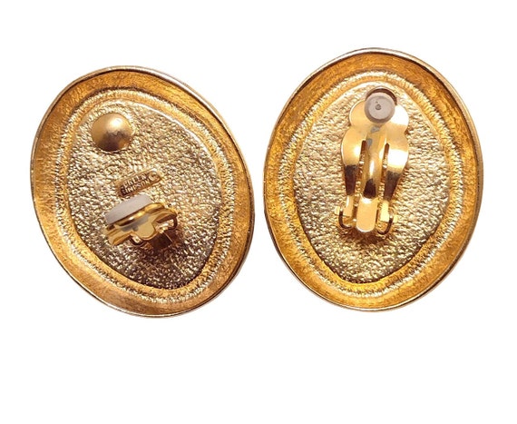Coreen Simpson The Black Cameo Clip On Earrings G… - image 6