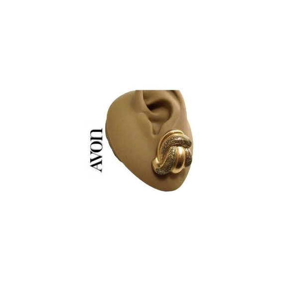 Avon Glitter Swirl Tubes Pierced Stud Earrings Go… - image 1